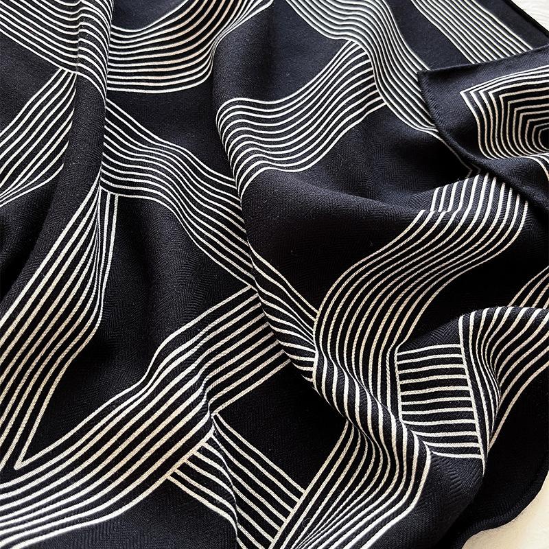 Autumn and winter new double-sided warm silk square scarf women's design silk scarf high-end scarf cover