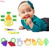 Toddlers Infants Baby Teething Toys Soft Silicone Fruit Teether Holder
