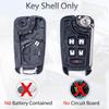 Flip Key Fob Shell Case Replacement Fits For Chevrolet Cruze Malibu Equinox Sonic Impala GMC Terrain Buick Lacrosse Regal Verano Encore 2010- Keyless