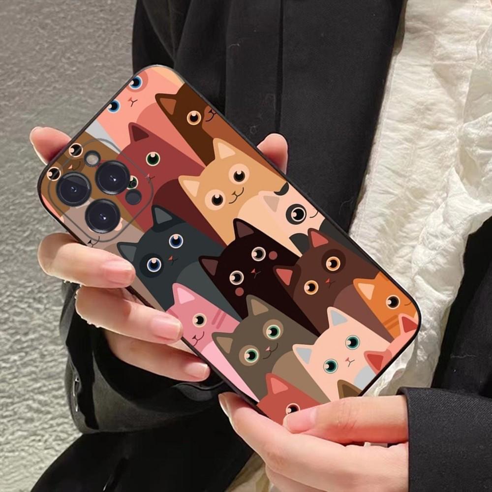 Мультяшные милые кошки Фон Чехол для телефона Для iPhone 14 11 12 13 Mini Pro XS Max Чехол 6 7 8 Plus X XR SE 2020 Funda Оболочка