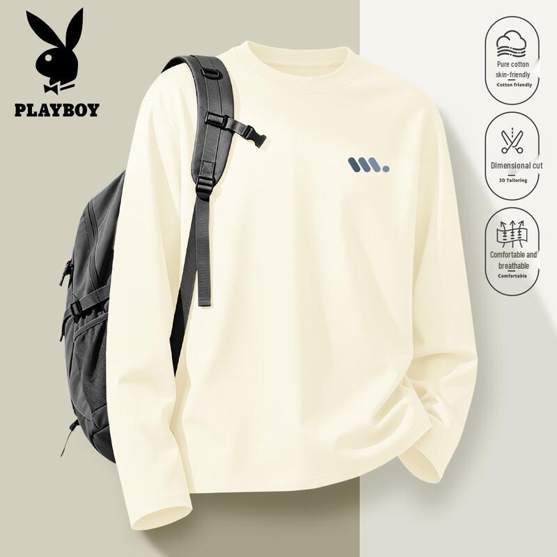 PLAYBOY Men's Casual Cotton Long Sleeve T-Shirt
