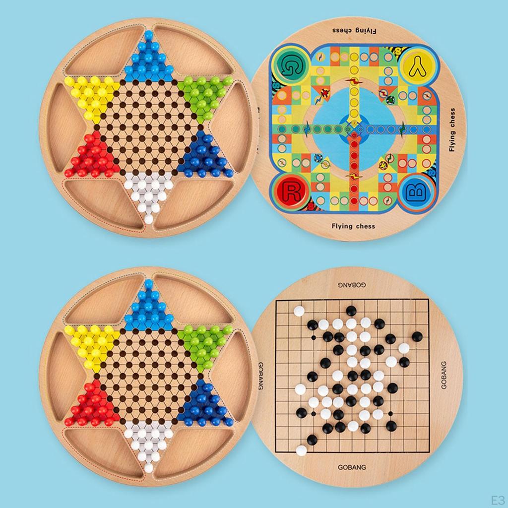 Китайские шашки Деревянная развивающая доска Шашки Семейная игра Фишки