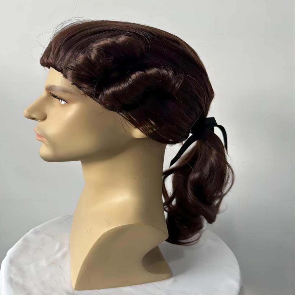 Historical Baroque Cosplay Curly Wig Deluxe Men Costume Wigs Lawyer Judge Wig Costume Party