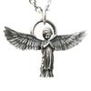 Винтажный панк серебряный цвет крылья ангела кулон ожерелье мужчины женщины заявление панк уличные аксессуары свитер цепочка тренд ювелирные изделия
