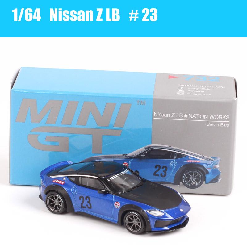MiniGT Масштаб 1/64 Nissan Skyline GTR Racing Z Honda Civic Cadillac V 911 GT3 McLaren Datsun 510 Пикап Модель автомобиля Игрушка
