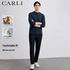 Мужская футболка CARLI с полувысоким воротником, длинным рукавом, из смесовой кашемировой шелковой ткани