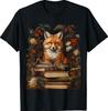Коттеджкор Эстетика Цветочный Лис с Книгой Милый Гоблинкор Футболка