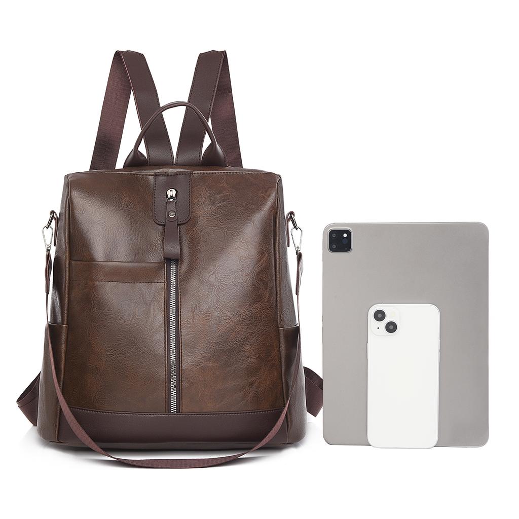 Женский мягкий кожаный рюкзак с защитой от кражи, многофункциональный рюкзак