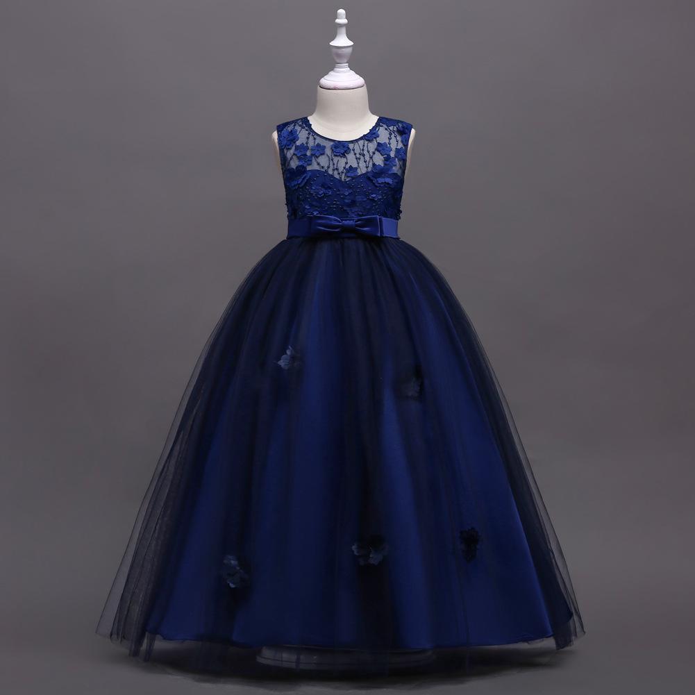 Прогулочные платья для девочек Платья с цветочным принтом Платья для детей Длинные танцевальные платья для выступлений на фортепиано Платья для вечеринок и банкетов