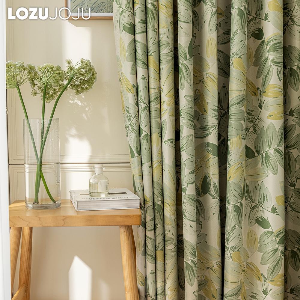 1 шт. LOZUJOJU, занавески с принтом свежих и целебных листьев и затенением 70-80% для спальни, гостиной, домашнего декора