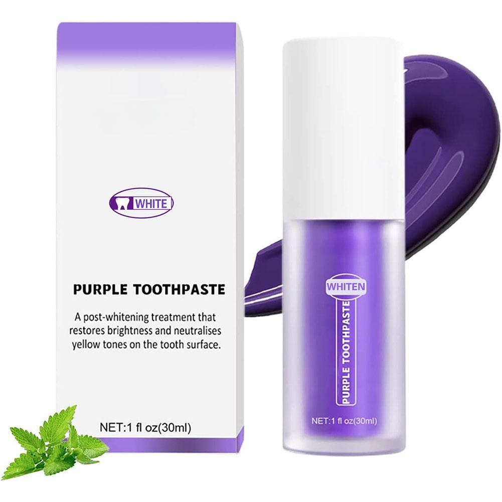 V34 Purple Toothpaste Remove Plaque Smoke Stains Removal Odor Oral Refreshing Brightening Whitening Teeth Oral Cleaning