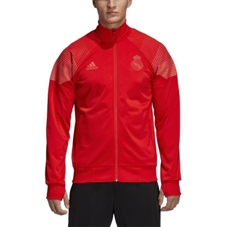 Adidas Полосатая куртка с логотипом, мужская куртка, красная CW8705