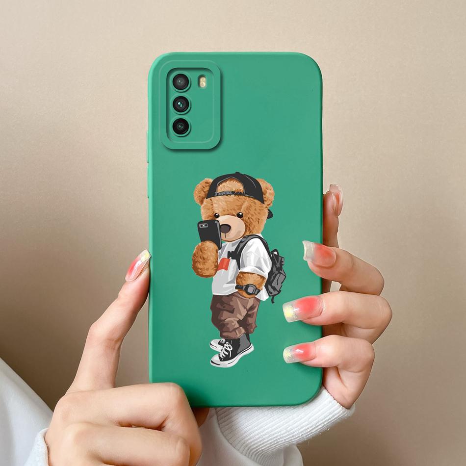 For Poco M3 Pro Case Cartoon Soft Liquid Silicone Full Coverage Anti Drop Phone Shell For Xiaomi Poco M 3 Pro M3Pro Bumper Funda