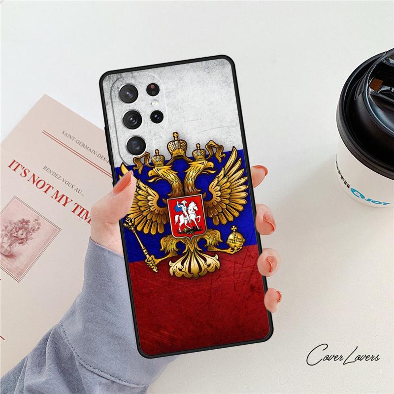 Чехол для телефона Флаг России Герб Для Samsung Galaxy S24 S25 S23 S22 Ultra Note 10 20 Plus S20 S21 FE
