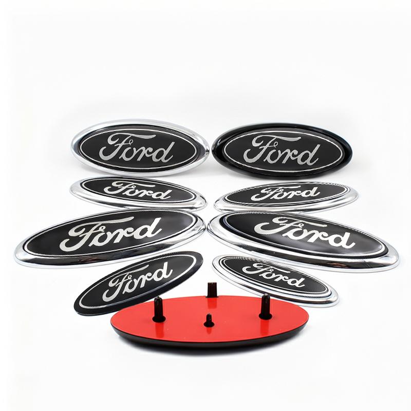 PLWD4 For Ford Fiesta Focus 2 3 Mondeo Edge Ranger Fusion Kuga S-MAX Transit Car Front Grille Emblem Rear Trunk Logo Badge Accessories