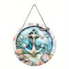 2D Flat 20cm Shell Anchor Ocean Wooden Wall Hanging Decor - Anchor Universal Holiday Wooden Pendant, Home Decoration, Welcome Sign Party Decor, Wood