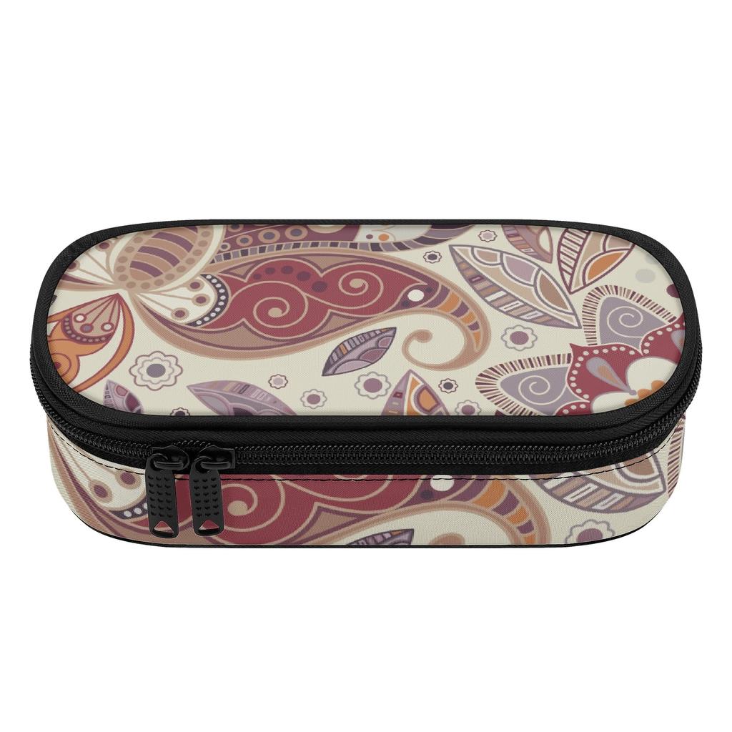Pencil Bag Neat Design Strong Polyester Fabric Smooth Zipper with Main Compartment Mesh Pocket and Pen Slots for Students