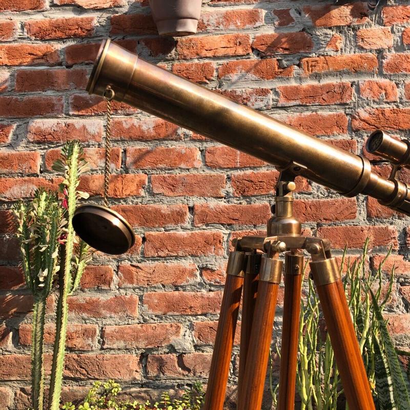Античный латунный телескоп 18 дюймов с деревянной подставкой для треноги Морской пол с античной отделкой и полировкой латуни