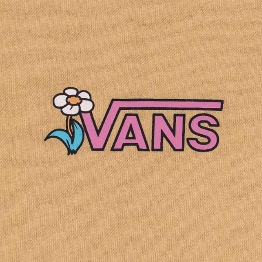 Vans Однотонная футболка с короткими рукавами и логотипом на груди, женские топы, коричневые VN0008YRYUU