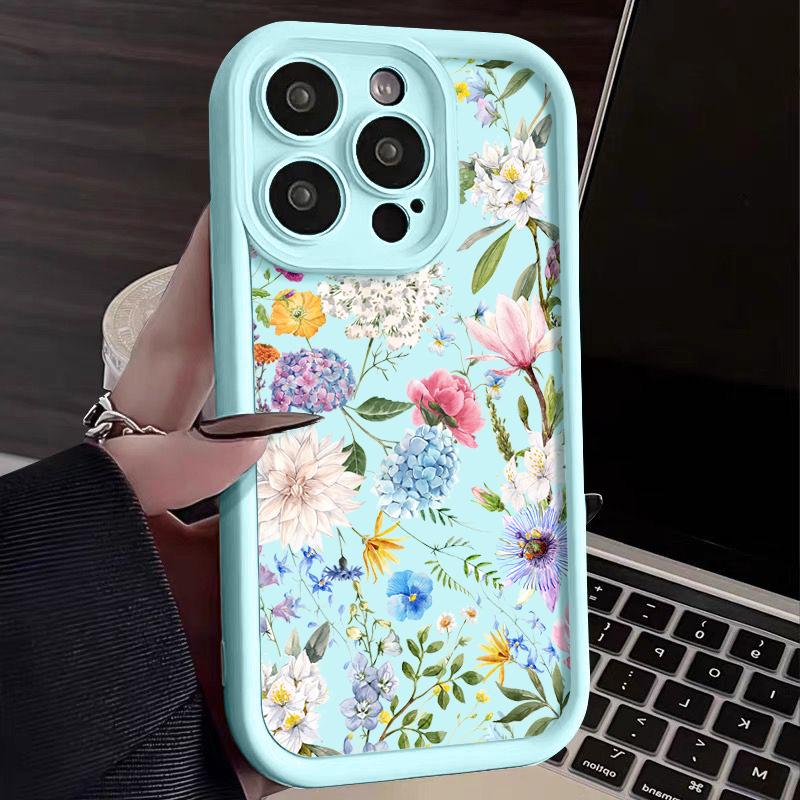 Мягкий ТПУ чехол с цветком гортензии для iPhone 17 Air 16e 16 15 14 Pro Max 13 12 11 Pro Max 17e Ударопрочный силиконовый чехол для телефона