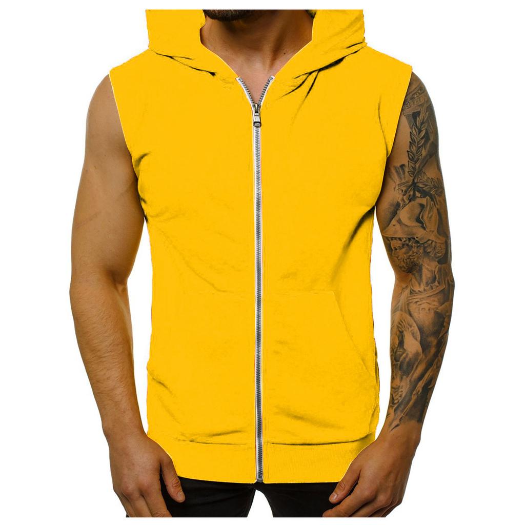 Мужские майки на молнии для тренировок с капюшоном и карманами, бодибилдинг, футболка без рукавов с мышцами, толстовки для фитнеса и тренировок