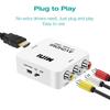 Mindpure AV to HDMI Converter 1080P RCA to HDMI Adapter Composite CVBS Video Audio Sync for Old TV Projector Retro Gaming
