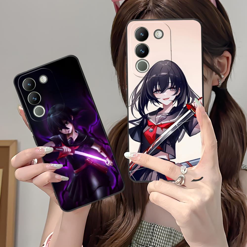 Матовый ТПУ чехол для мобильного телефона Akame Kurome для VIVO V60 V50 V40 V30 V29 V27 V25 V23 Pro Lite 5G Цветной печатный чехол