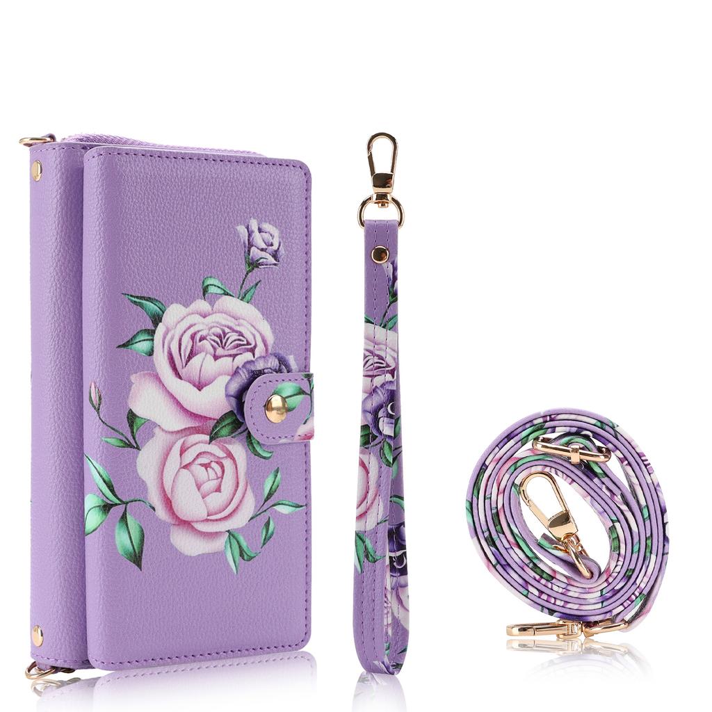 Съемный кошелек-книжка с цветами 2-в-1 для карт для iPhone 17 17Air 16 15 14 Plus 13 12 Pro Max, чехол со шнурком и поддержкой зарядки Magsafe