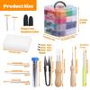 72 Colours Felt Wool Roving Needle Felting Starter Kit with Felting Needles Basic Tools and Accessories for DIY Festivals Crafts