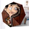 Mr. Bean, Cartoon Automatic Opening and Closing, 8 rib Structure Portable Umbrella, Suitable for Men and Women in All Seasons  Perfect Gift