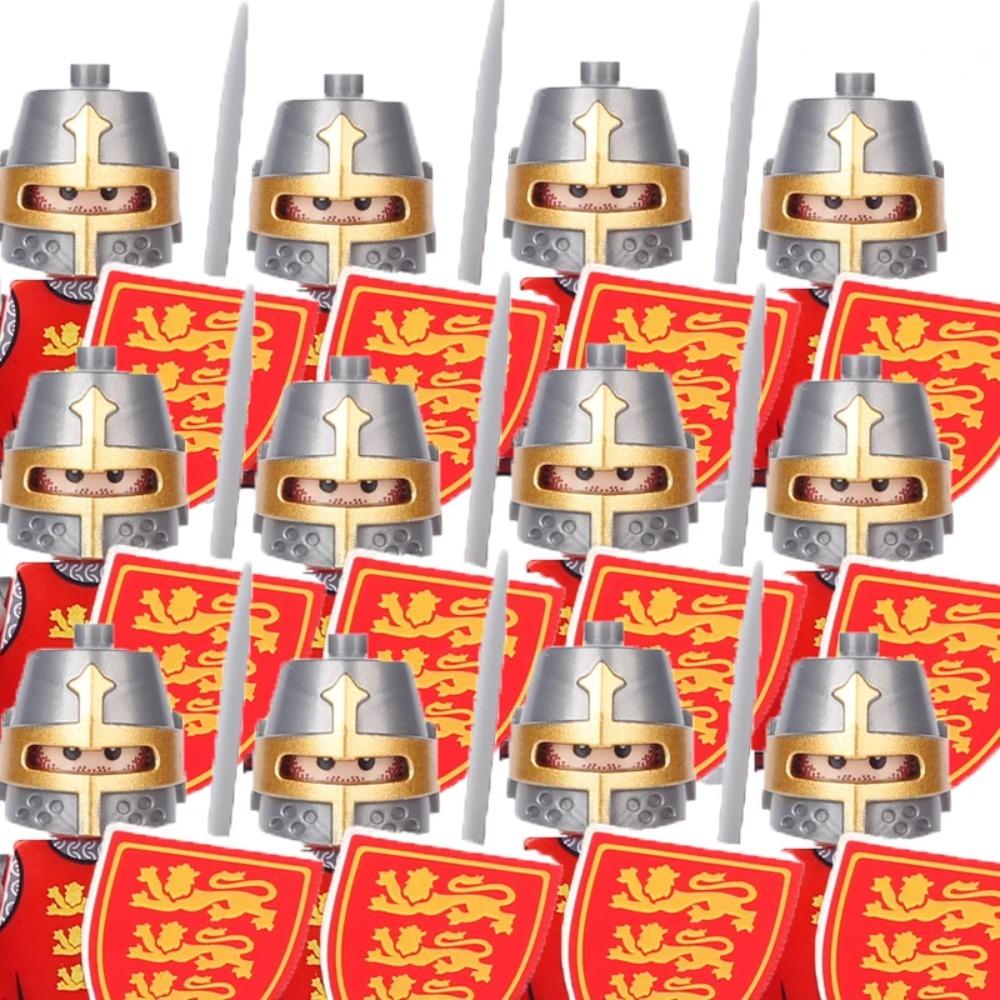 Средневековые Военные Строительные Блоки Фигурки Солдат Подарки Оружие Щиты Шлемы Левенгерц Тевтонские Рыцари Ополченец Крестьянин MOC