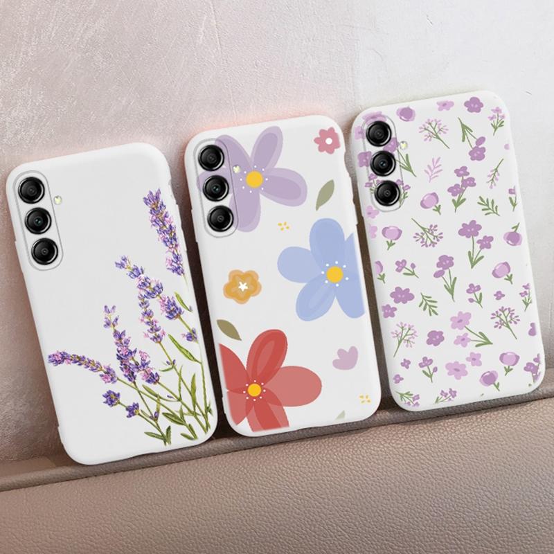 Мягкий силиконовый чехол с цветочным узором для Xiaomi Redmi Note 13 Pro 13C Samsung A55 M35 S24 iPhone Huawei Honor Realme Camera Защитный противоударный чехол