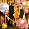 Silver 4D Balloons 50/60 Inches Metallic Balloons Round Balloons  New Year Accessories