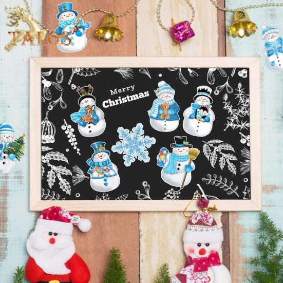 24 шт./компл. Снеговик Снежинка Вырезы Магнит на холодильник Рождество Зима Настенный Окно Доска Объявлений Магнит на холодильник Домашний Офис Кухня