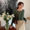 New Arrivals Open Run Tone Down Slim Cardigan Women Autumn Classic Rib