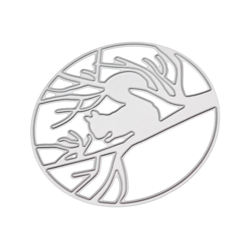 Маленькая белка на ветке рамка металлический серебристый трафарет тиснение вырубные штампы для скрапбукинга бумага альбом карты изготовление