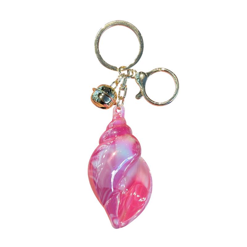 Iridescent Seashell Acrylic Keychain: Chic & Colorful Pendant for Girls' Bags & Cars