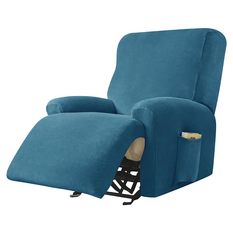 1 2 3 4 Seater Velvet Recliner Sofa Cover Split Design Relax Sofas Slipcover Lounge Armchair Covers with Side Pocket Home Decor
