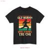 Never Underestimate An Old Women Who Knows Tai Chi T Shirt vintage Washed Unisex Casual graphic Comfortable Versatile