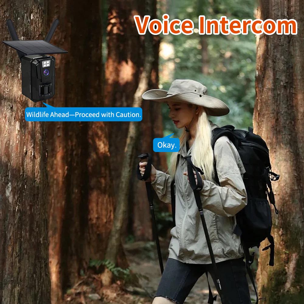 4G Уличная охотничья камера на солнечных батареях с полноцветным ночным видением