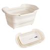 Daiya Flaundry Folding Tub, Large Capacity Bucket, 25L, 39.5cm X 60.5cm X 29cm, with Drain Plug, Debris Filter, Pet Hair Catcher, Perfect for Soaking,