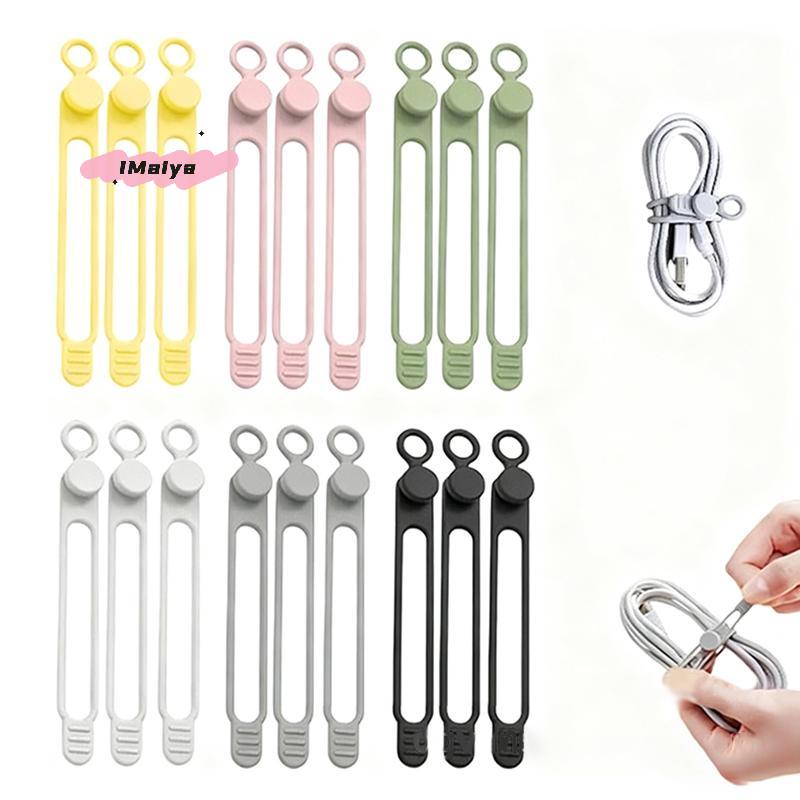 M-10pcsSilicone Cable Ties,Cord Organizer,Cable Straps,Reusable Cord Ties,Travel Cable Organizer ,Cute Elastic Tie, Wire Ties
