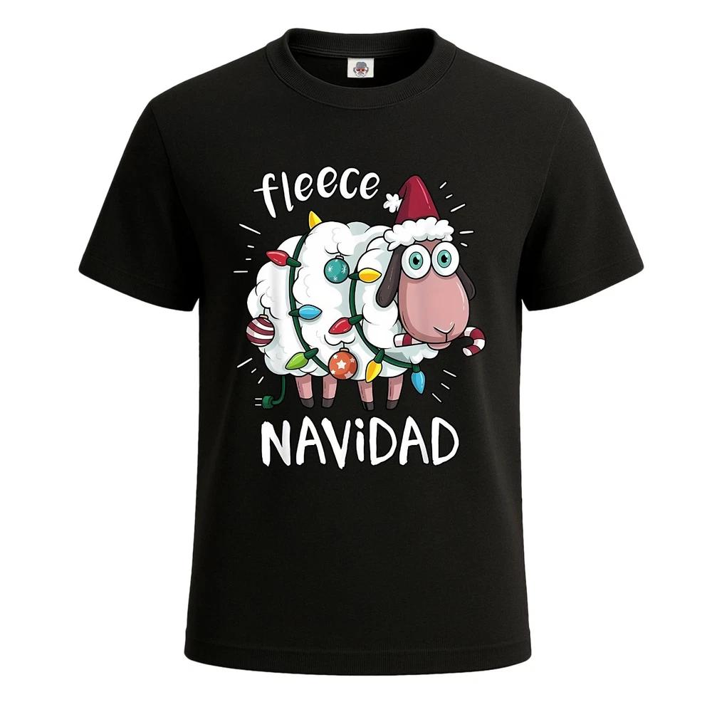 Fleece feliz navidad funny cute sheep christmas mens xmas tshirt joke tee top