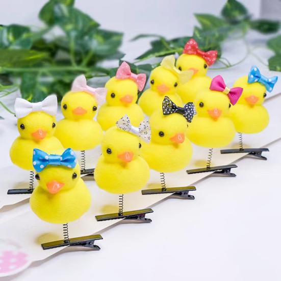 5 шт. заколки для волос мультяшная утка капибара декор флокированный материал пружинный дизайн заколки для волос аксессуары для волос