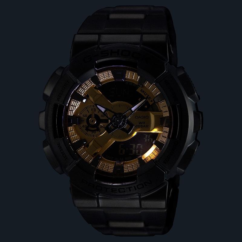 Casio Мужские часы G-SHOCK из нержавеющей стали, водонепроницаемость 200 м, цифровые, ударопрочные, кварцевые, GM-110BD-1A9