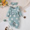 Infant Baby Girl Romper Clothes Ruffle Sleeveless Newborn Bodysuit with Headband Autumn Jumpsuit Fashion Toddler Outfit Suit
