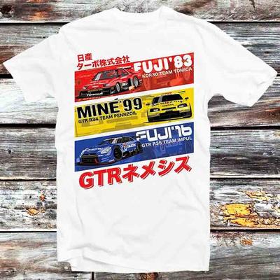 История Nissan Skyline R30 R32 R34 Журнальная Футболка B1314