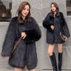 Imitation Fur Coat Women's Medium and Long Winter Imitation Fox Hair Slim and Thin Thickened Fur Coat