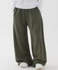 PIANER Side Pleated Wide Sweatpants (Khaki)