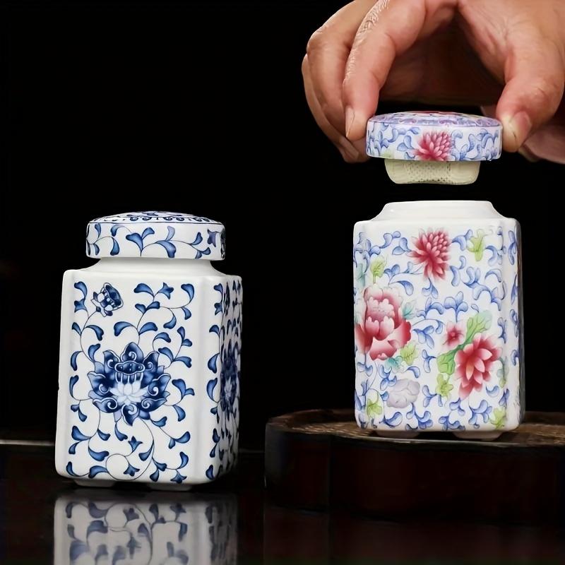 Керамические герметичные банки Цветочные Портативные Орехи Кухонная организация Хранение орехов Контейнер для кофе Банки с откидной крышкой Кухонный декор